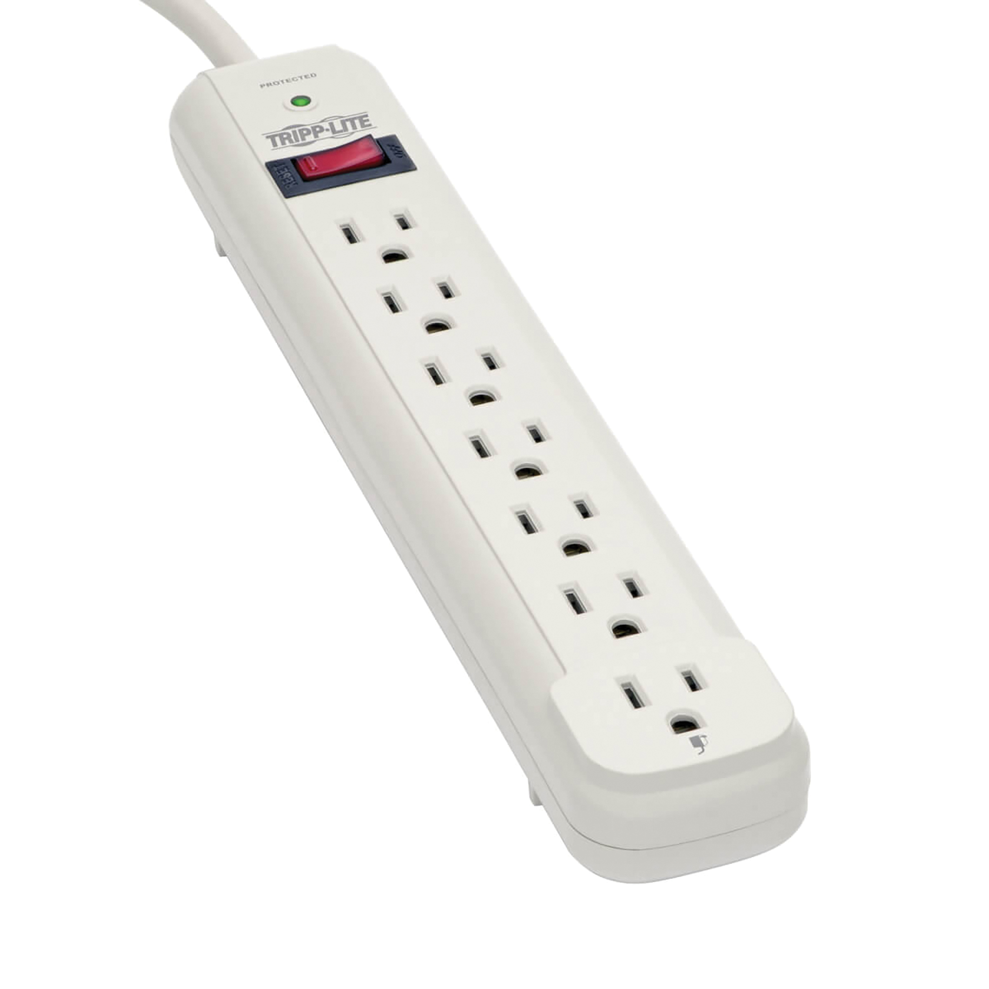 Tripp Lite, 7-Outlet Surge Protector, Cord Length 25 ft, Cable Gauge 14 Amps 15 Model# TLP725